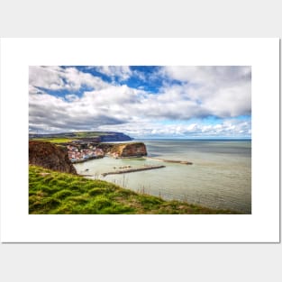 Staithes Village, From The Cliffs, Yorkshire, England Posters and Art